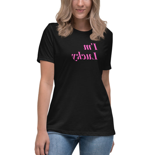 Women's Relaxed T-Shirt - I'm Lucky - Mirror