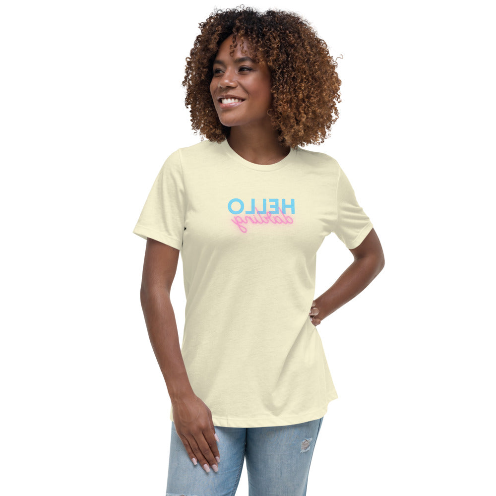 Women's Relaxed T-Shirt - Hello Darling - Mirror