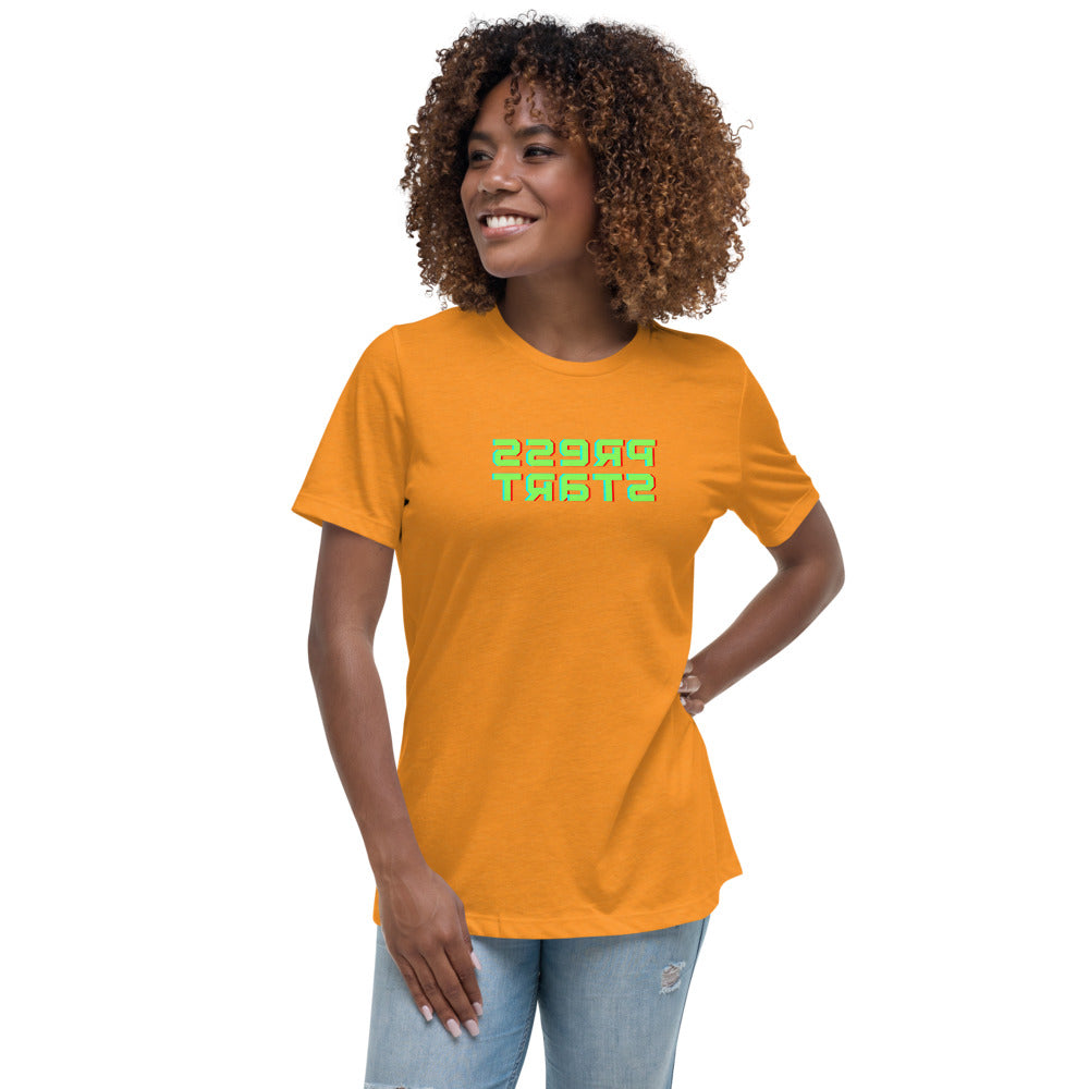 Women's Relaxed T-Shirt - Press Start - Mirror