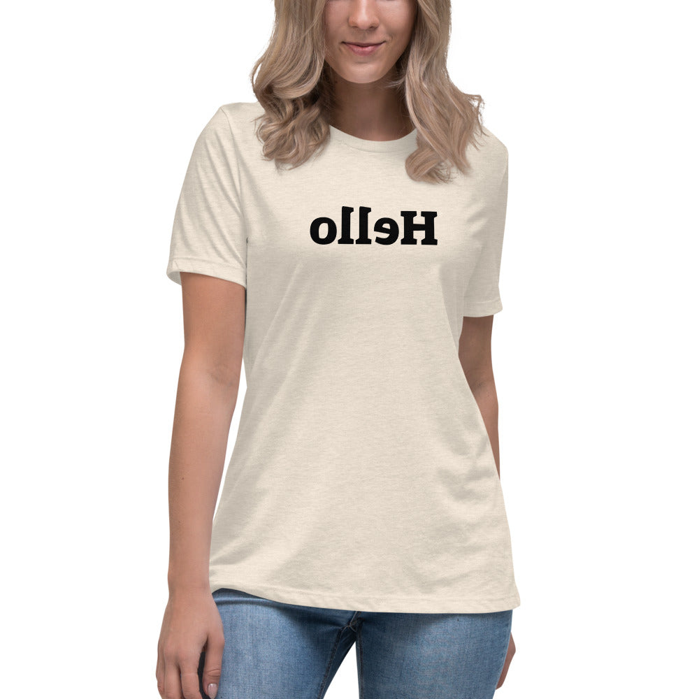 Women's Relaxed T-Shirt - Hello - Mirror