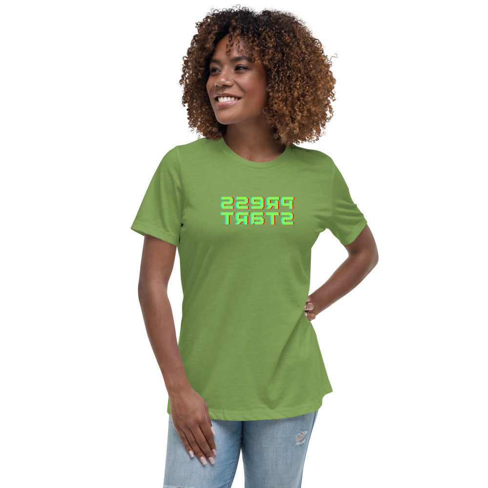 Women's Relaxed T-Shirt - Press Start - Mirror