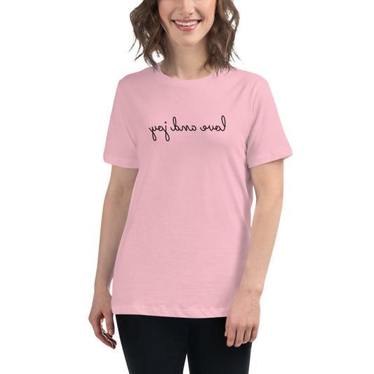 Women's Relaxed T-Shirt - Love and Joy - Mirror