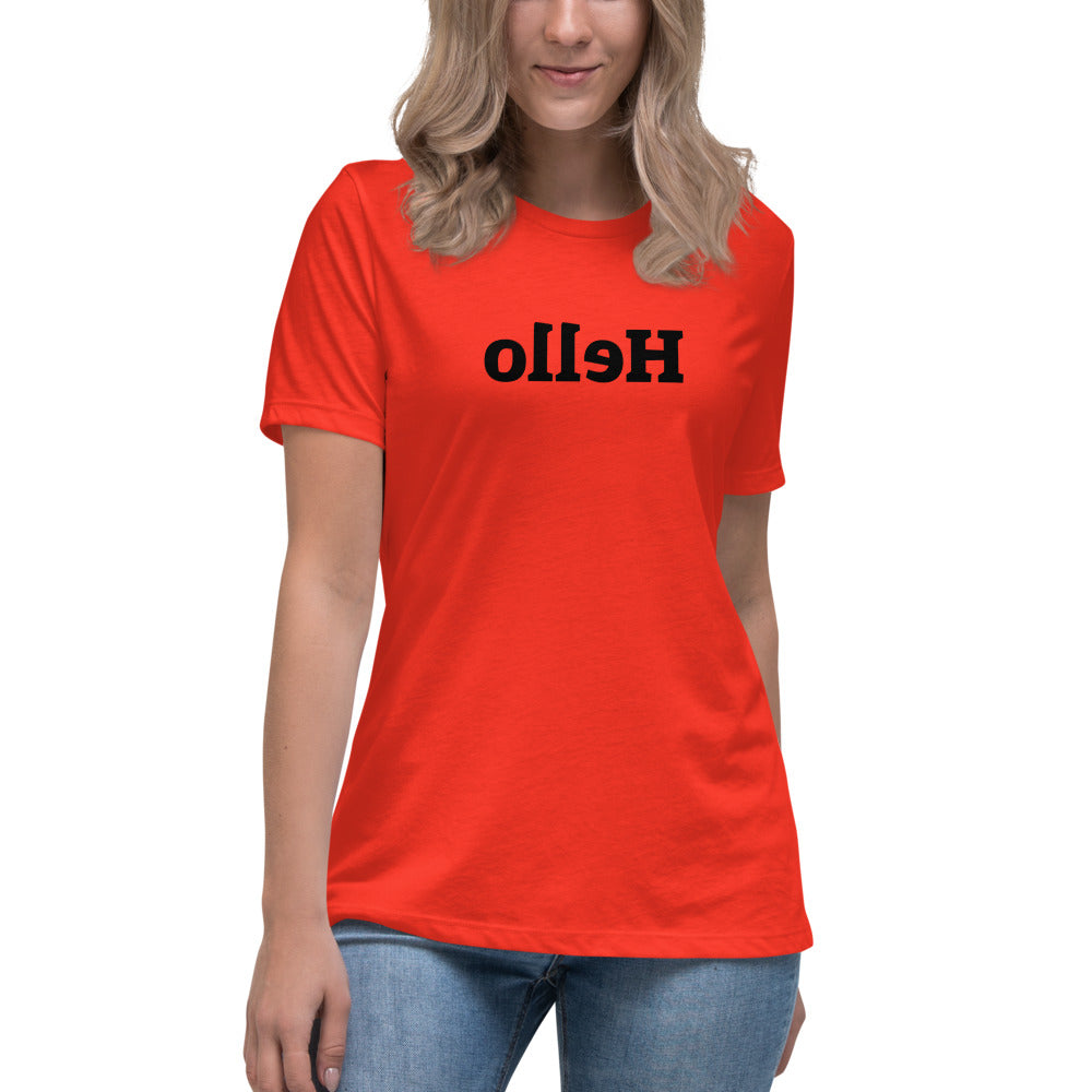 Women's Relaxed T-Shirt - Hello - Mirror