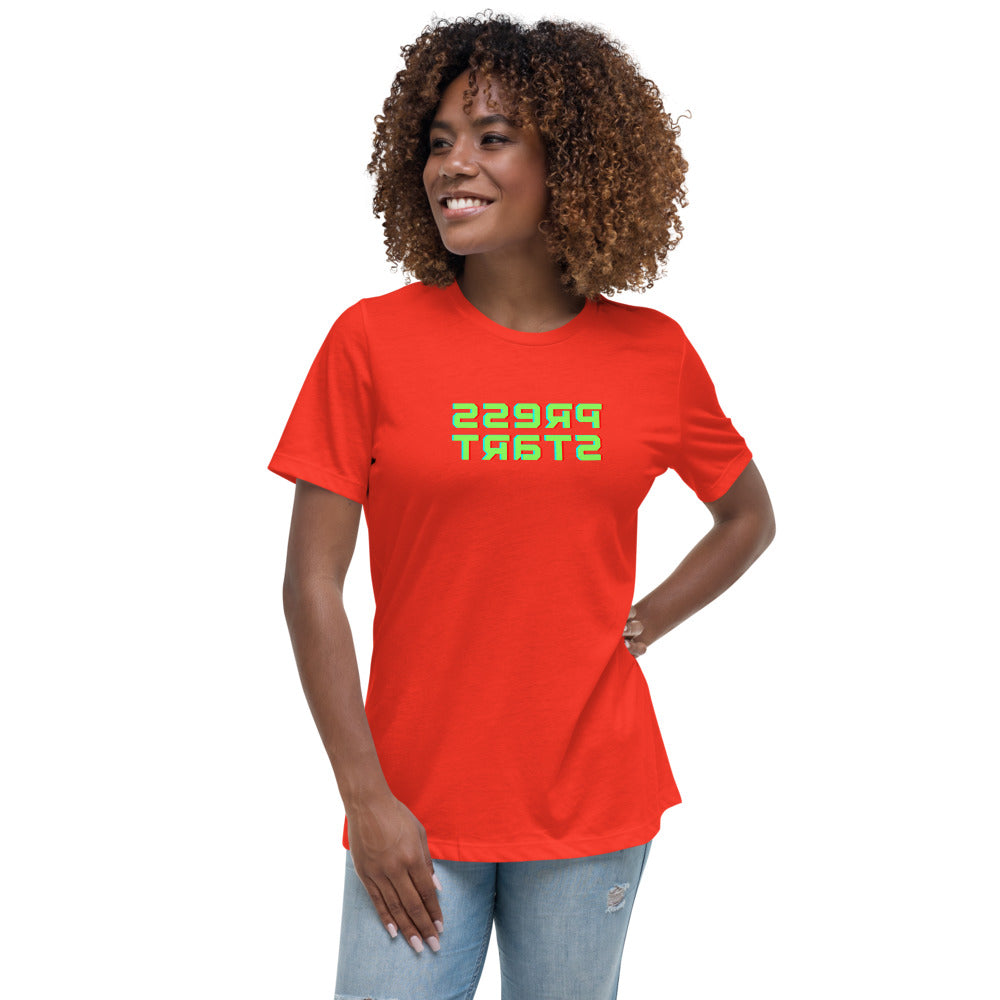 Women's Relaxed T-Shirt - Press Start - Mirror